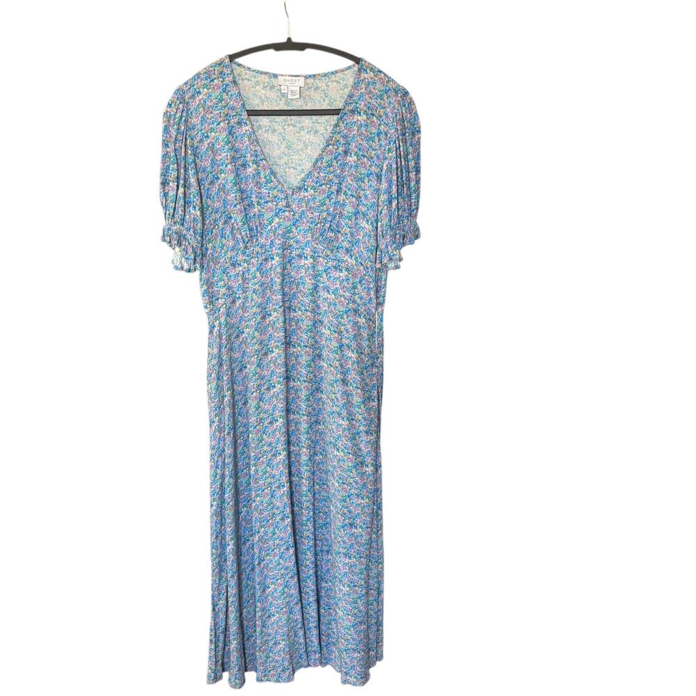 GHOST London Blue Floral Cottage Core Sundress Dress New Size Large
